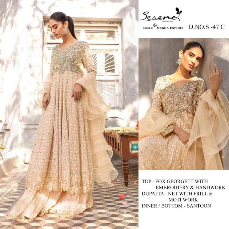 Serene S 47 Fox Georgette Designer Semi Stitched Wedding Wear Salwar Suits