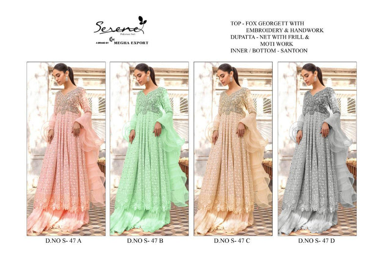 Serene S 47 Fox Georgette Designer Semi Stitched Wedding Wear Salwar Suits