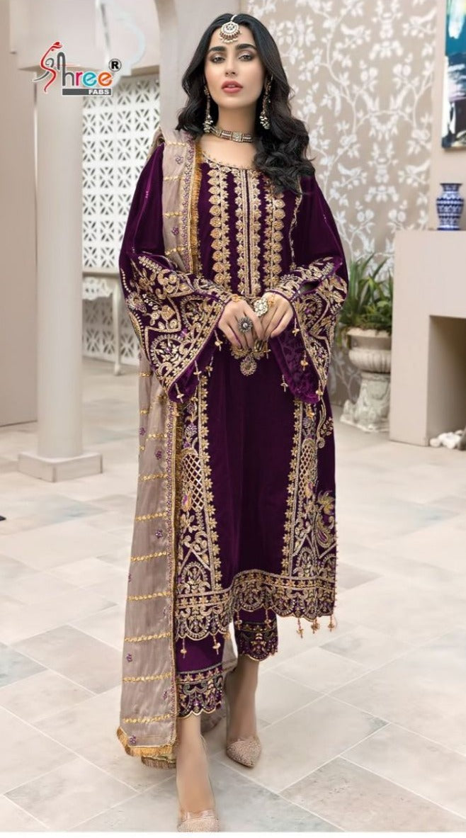 Shree Fab S-503 Fox Georgette Embroidered Designer Wear Salwar Kameez