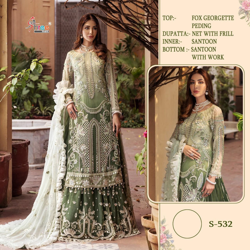 Shree Fab S 532 Fox Georgette Ellegant Wedding Wear Pakistani Style Salwar Suits