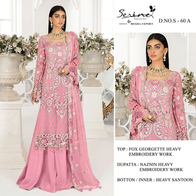 Serene S60 Fox Georgette Heavy Embroidered Stylish Designer Pakistani Style Salwar Suit
