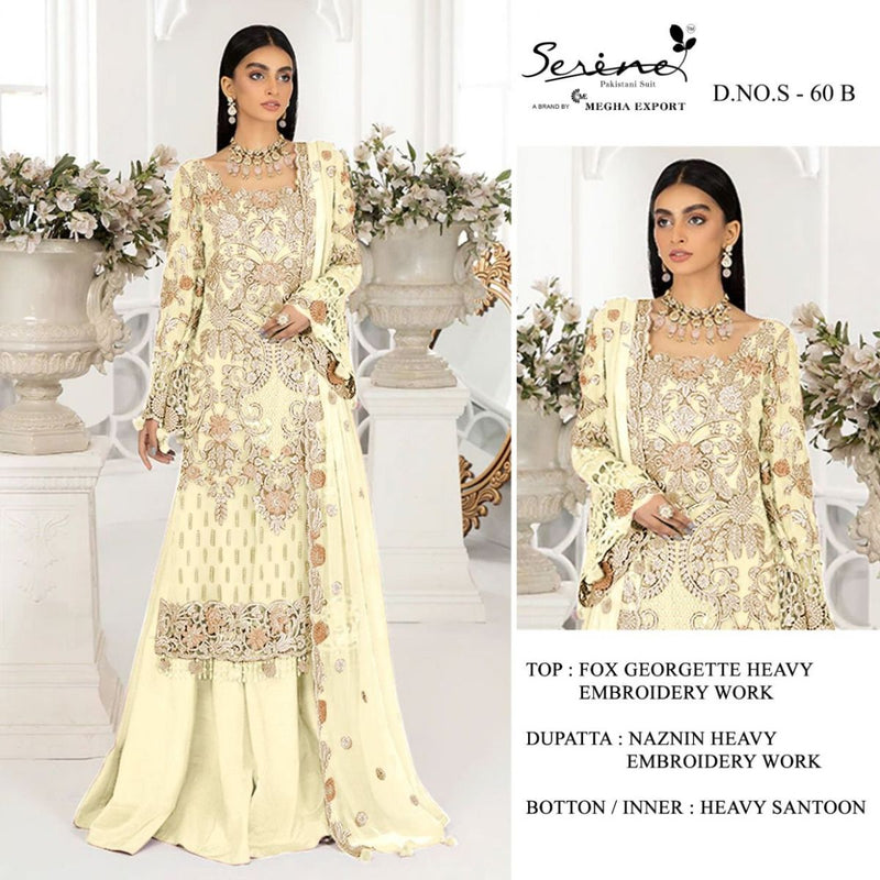 Serene S60 Fox Georgette Heavy Embroidered Stylish Designer Pakistani Style Salwar Suit