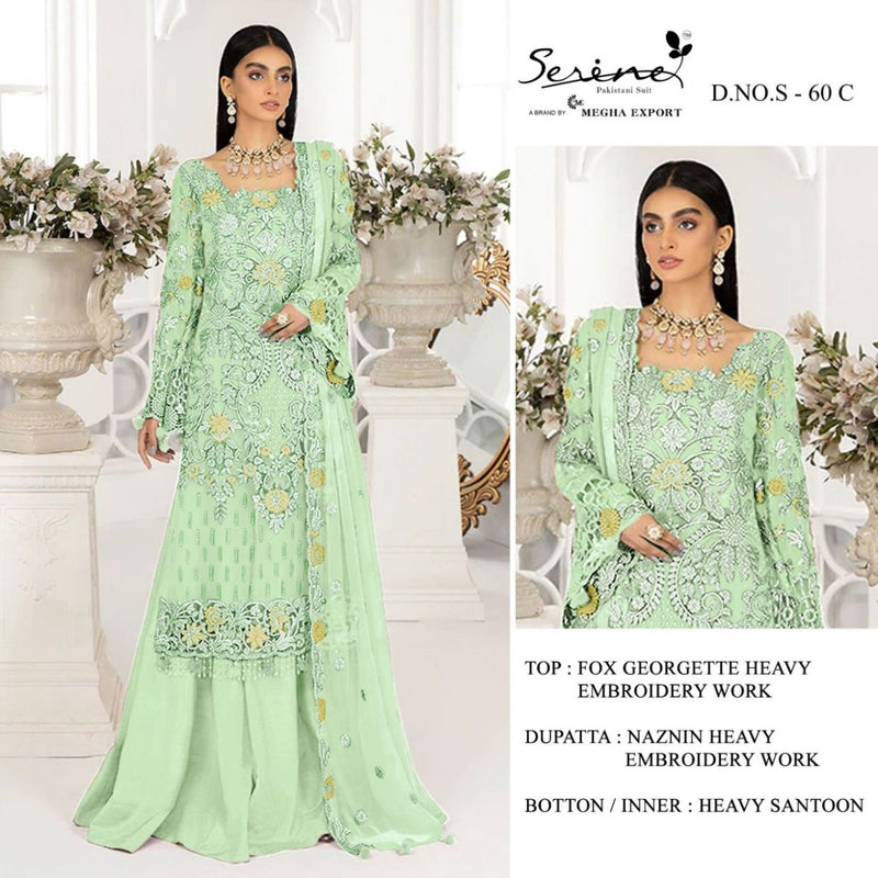 Serene S60 Fox Georgette Heavy Embroidered Stylish Designer Pakistani Style Salwar Suit