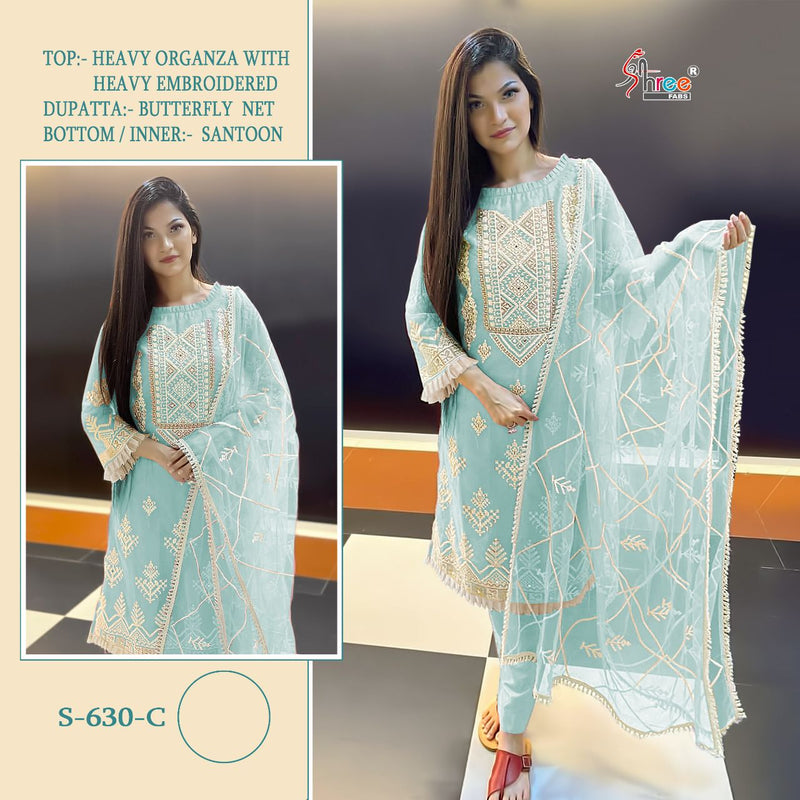 Shree Fabs S 630 C Organza With Fancy Embroidery Work Stylish Designer Party Wear Salwar Kameez