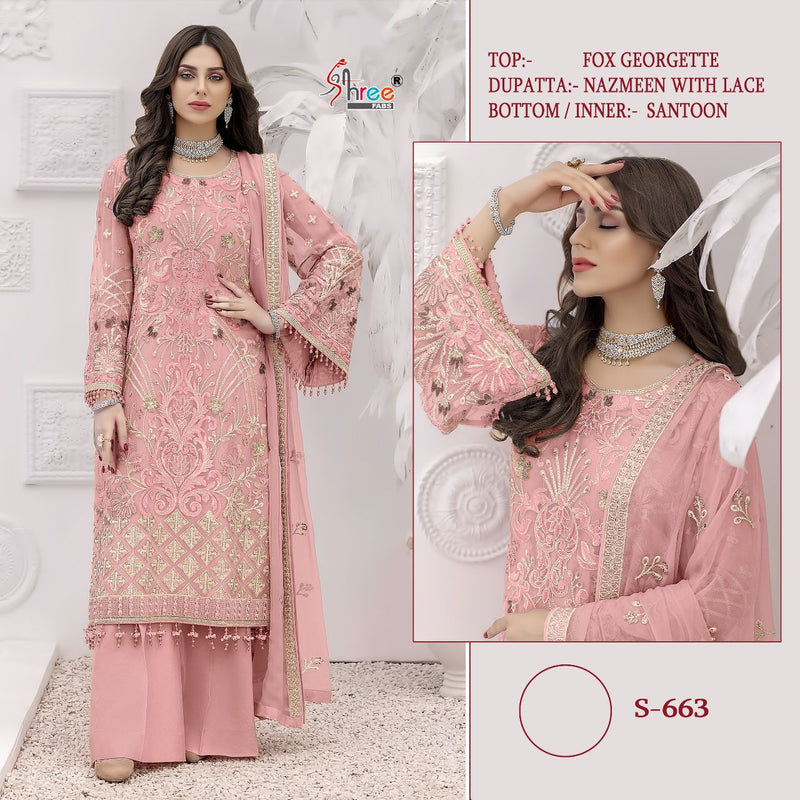 Shree Fabs Dno S 663 A Georgette With Beautiful Work Stylish Designer Pakistani Salwar Kameez