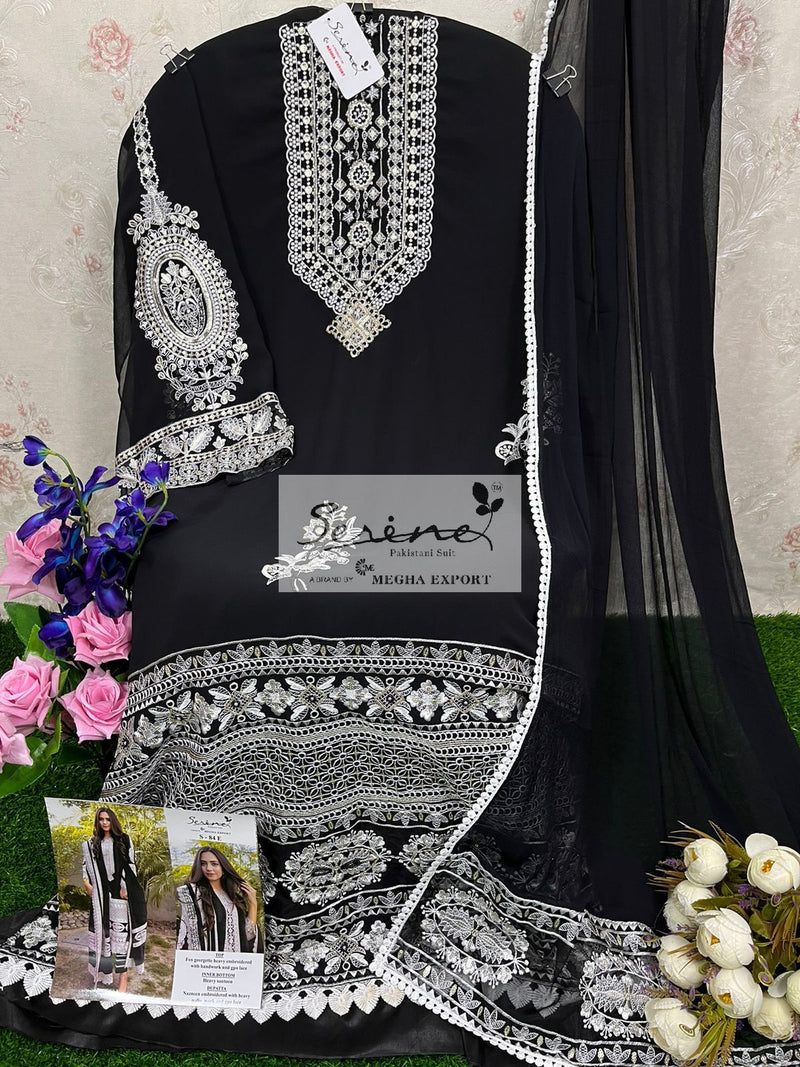 Serine S 84 Georgette With Beautiful Heavy Embroidery Work Stylish Designer Party Wear Salwar Kameez