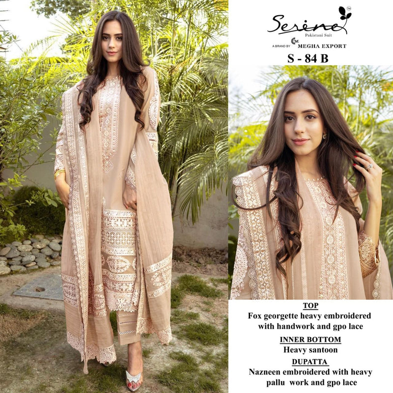 Serine S 84 Georgette With Beautiful Heavy Embroidery Work Stylish Designer Party Wear Salwar Kameez