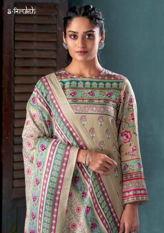 S-Nirukth Nazakat Cotton Satin Print With Mirror Work Salwar Kameez