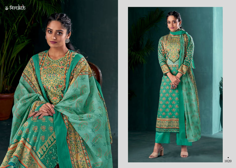 S-Nirukth Nazakat Cotton Satin Print With Mirror Work Salwar Kameez