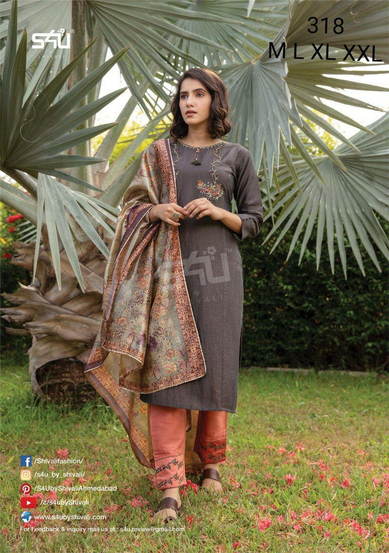 S4u Shivali Dno 318 Casual Official Wear Handwork Designer Kurti