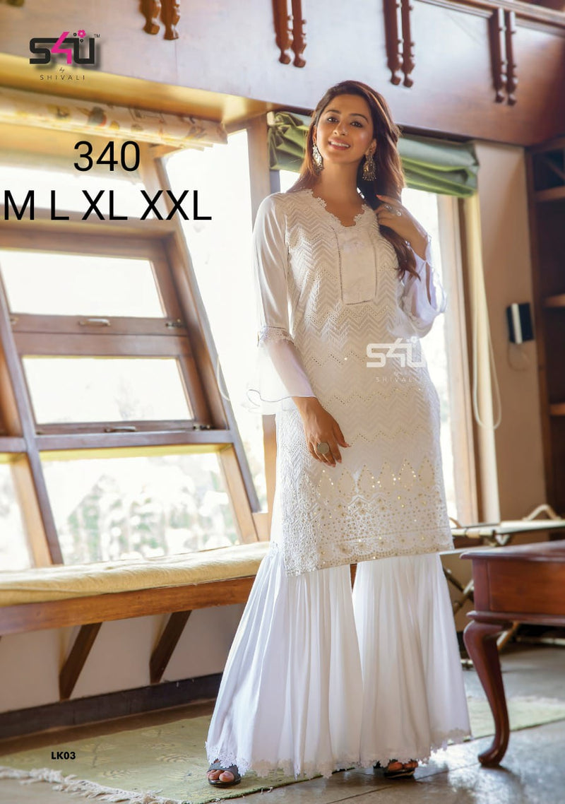 S4u Shivali Dno 340 Stylish Lucknowi Designer Wear Kurti