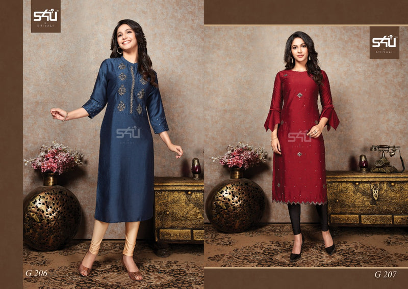 S4u Shivali Glamour Vol 2 Classy And Full Of Finesse Thease Hand Work Kurti