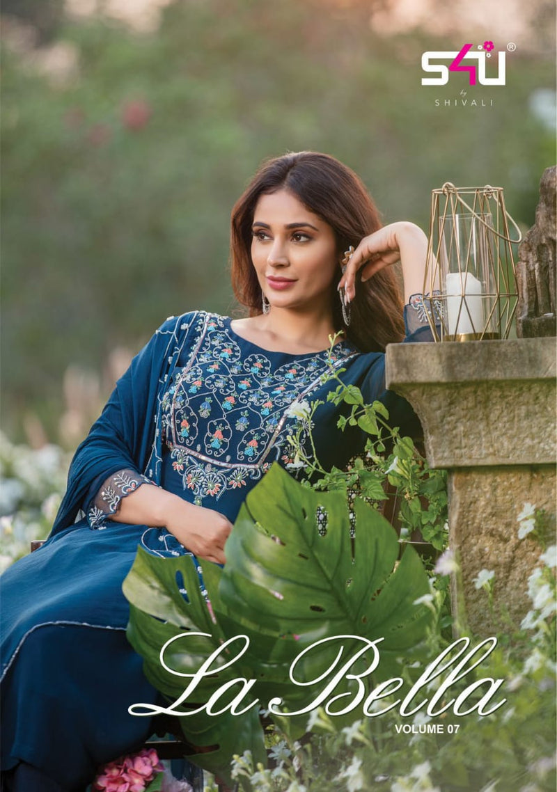 S4u Shivali La Bella Vol 7 Georgette Heavy Handwork Partywear Kurti