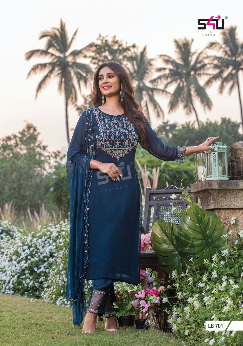 S4u Shivali La Bella Vol 7 Lb 701 Georgette Heavy Handwork Partywear Kurti