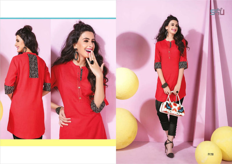 S4u Shivali Launch By Forever Young 2 Fancy Attractive Look Designer Readymade Short Kurtis