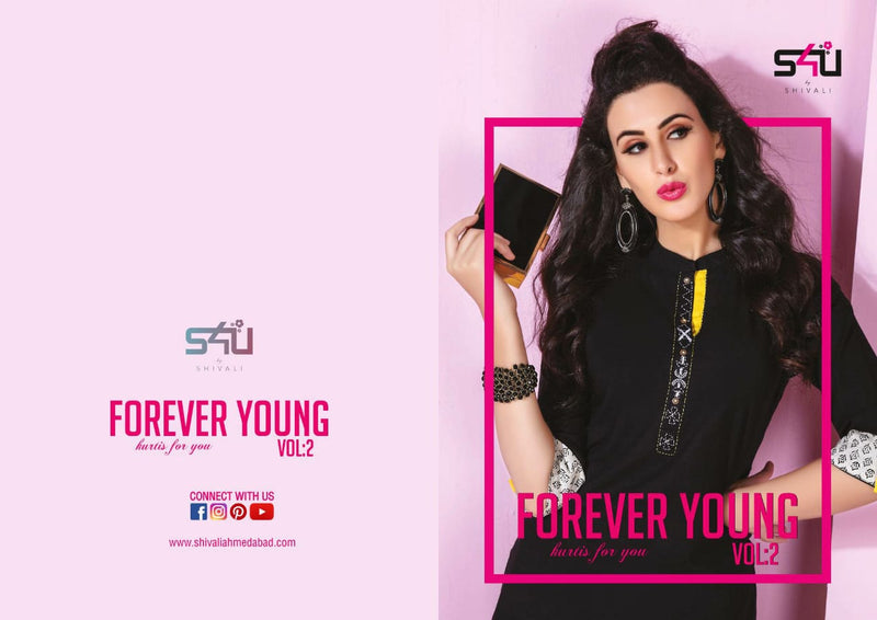 S4u Shivali Launch By Forever Young 2 Fancy Attractive Look Designer Readymade Short Kurtis