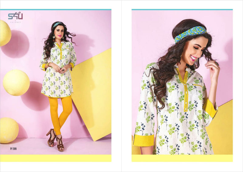 S4u Shivali Launch By Forever Young 2 Fancy Attractive Look Designer Readymade Short Kurtis