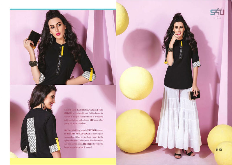 S4u Shivali Launch By Forever Young 2 Fancy Attractive Look Designer Readymade Short Kurtis