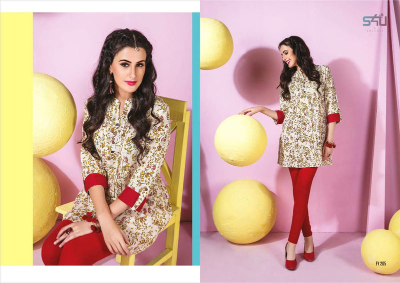 S4u Shivali Launch By Forever Young 2 Fancy Attractive Look Designer Readymade Short Kurtis