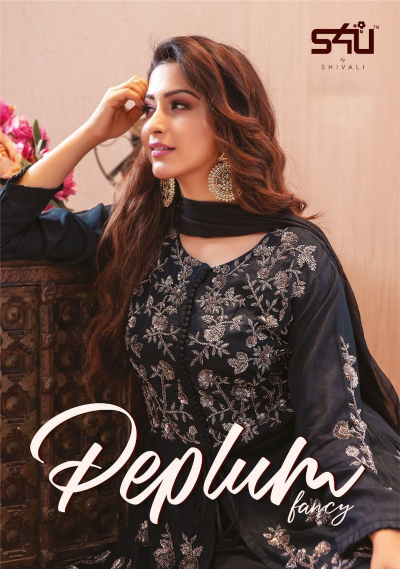 S4u Shivali Peplum Vol 2 Pure Georgette Handwork Designer Wear Sharara Kurtis