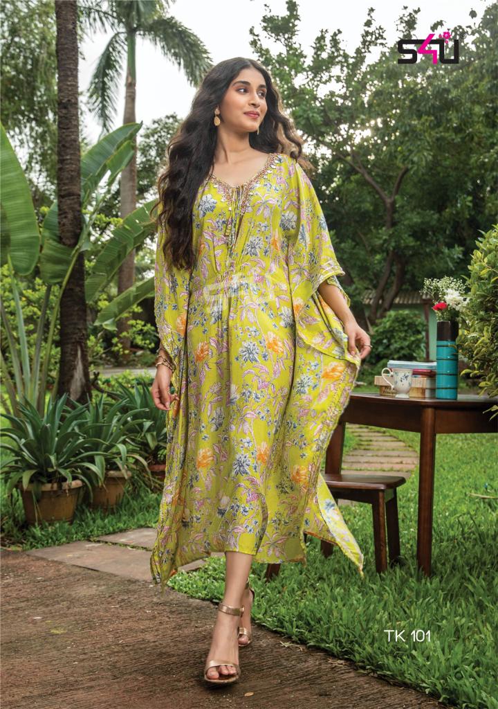 S4u Shivali Tropical Kaftan Vol 2 Fancy Designer Printed Wear Kaftan Collection