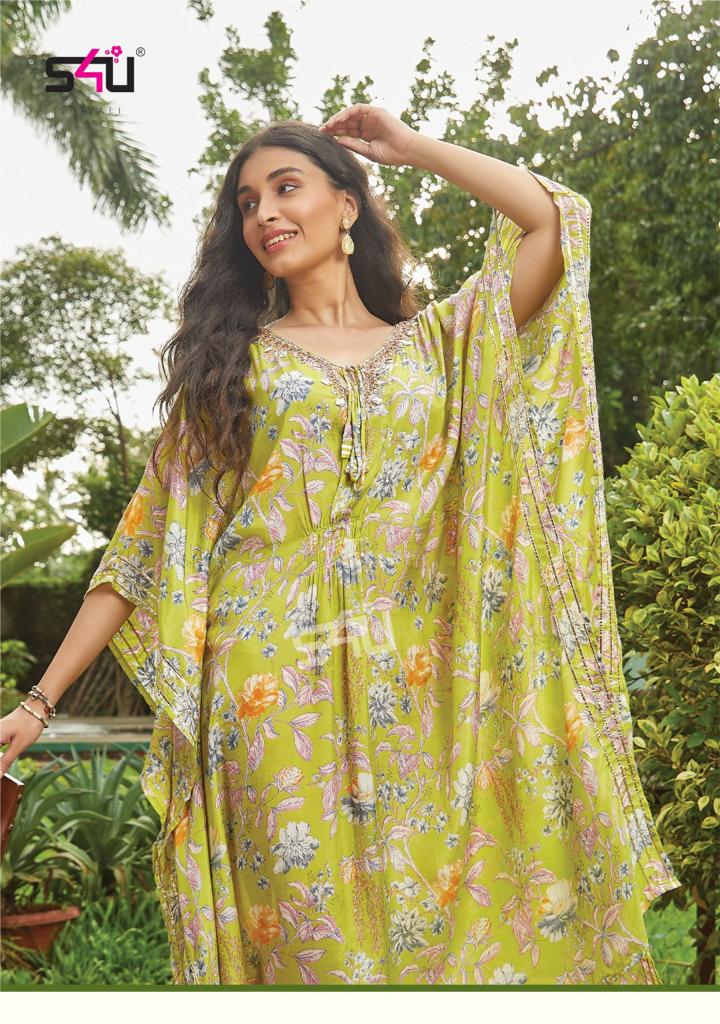 S4u Shivali Tropical Kaftan Vol 2 Fancy Designer Printed Wear Kaftan Collection