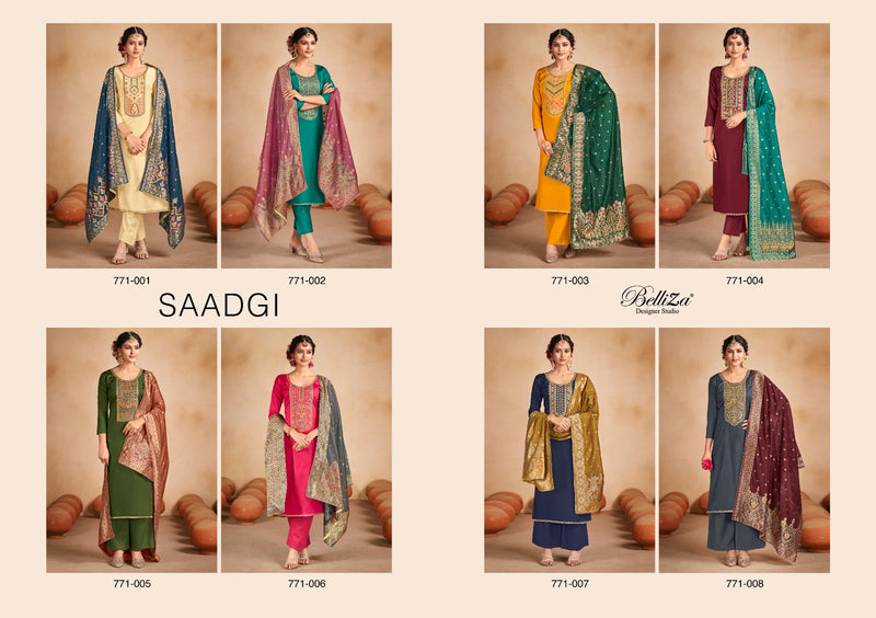 Belliza Designer Studio Saadgi Pure Heavy Jam Cotton Exclusive Heavy Cording Embroidery Work Lace Stylish Designer Partywear Salwar Suit
