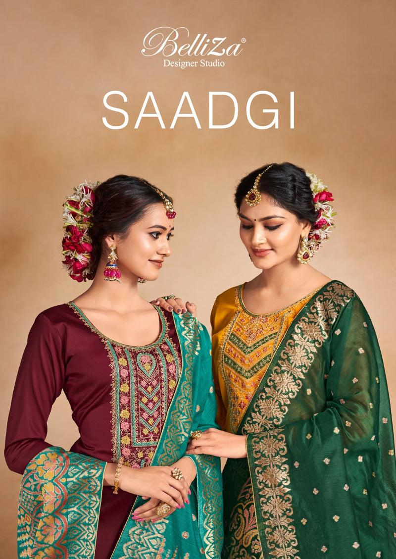 Belliza Designer Studio Saadgi Pure Heavy Jam Cotton Exclusive Heavy Cording Embroidery Work Lace Stylish Designer Partywear Salwar Suit