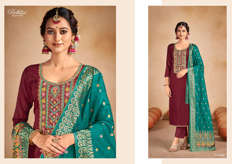 Belliza Designer Studio Saadgi Pure Heavy Jam Cotton Exclusive Heavy Cording Embroidery Work Lace Stylish Designer Partywear Salwar Suit