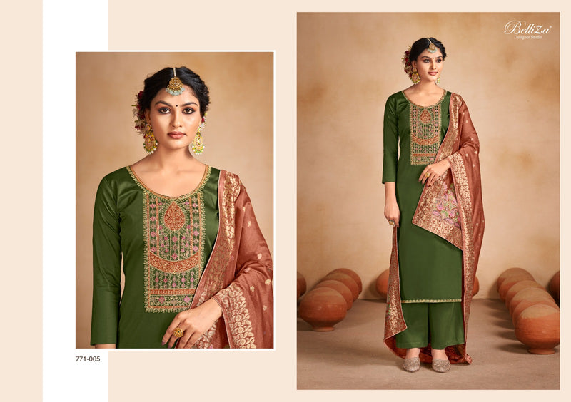 Belliza Designer Studio Saadgi Pure Heavy Jam Cotton Exclusive Heavy Cording Embroidery Work Lace Stylish Designer Partywear Salwar Suit