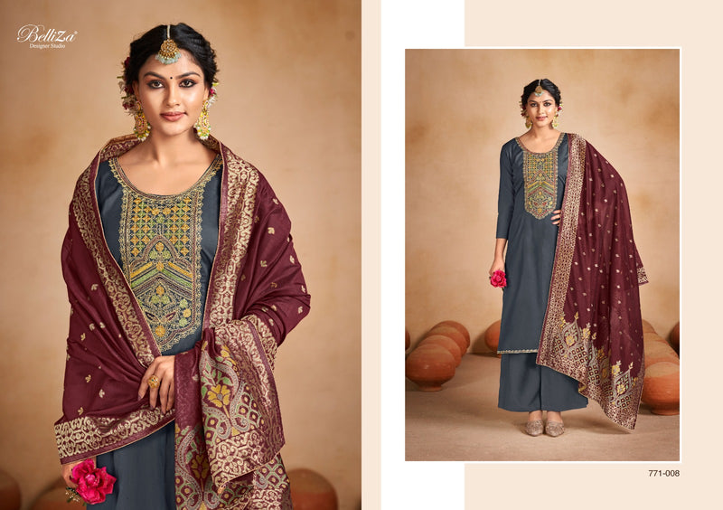 Belliza Designer Studio Saadgi Pure Heavy Jam Cotton Exclusive Heavy Cording Embroidery Work Lace Stylish Designer Partywear Salwar Suit