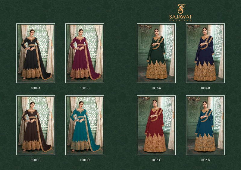 Sajawat Creation Saaho Fox Georgette With  Heavy Embroidery Wedding Wear Style Salwar Kameez
