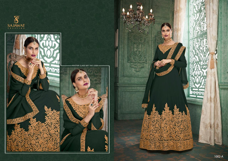 Sajawat Creation Saaho Fox Georgette With  Heavy Embroidery Wedding Wear Style Salwar Kameez