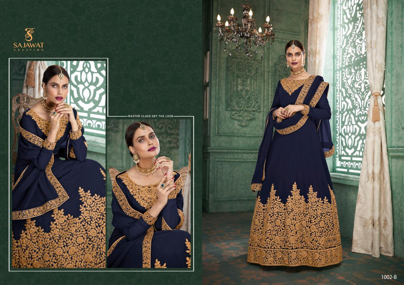 Sajawat Creation Saaho Fox Georgette With  Heavy Embroidery Wedding Wear Style Salwar Kameez