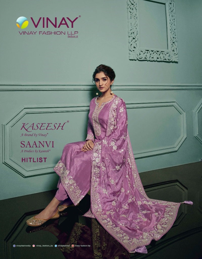 Vinay Fashion Saanvi Hitlist Dola Jacquard Embroidered Work Fancy Designer Partywear Salwar Kameez