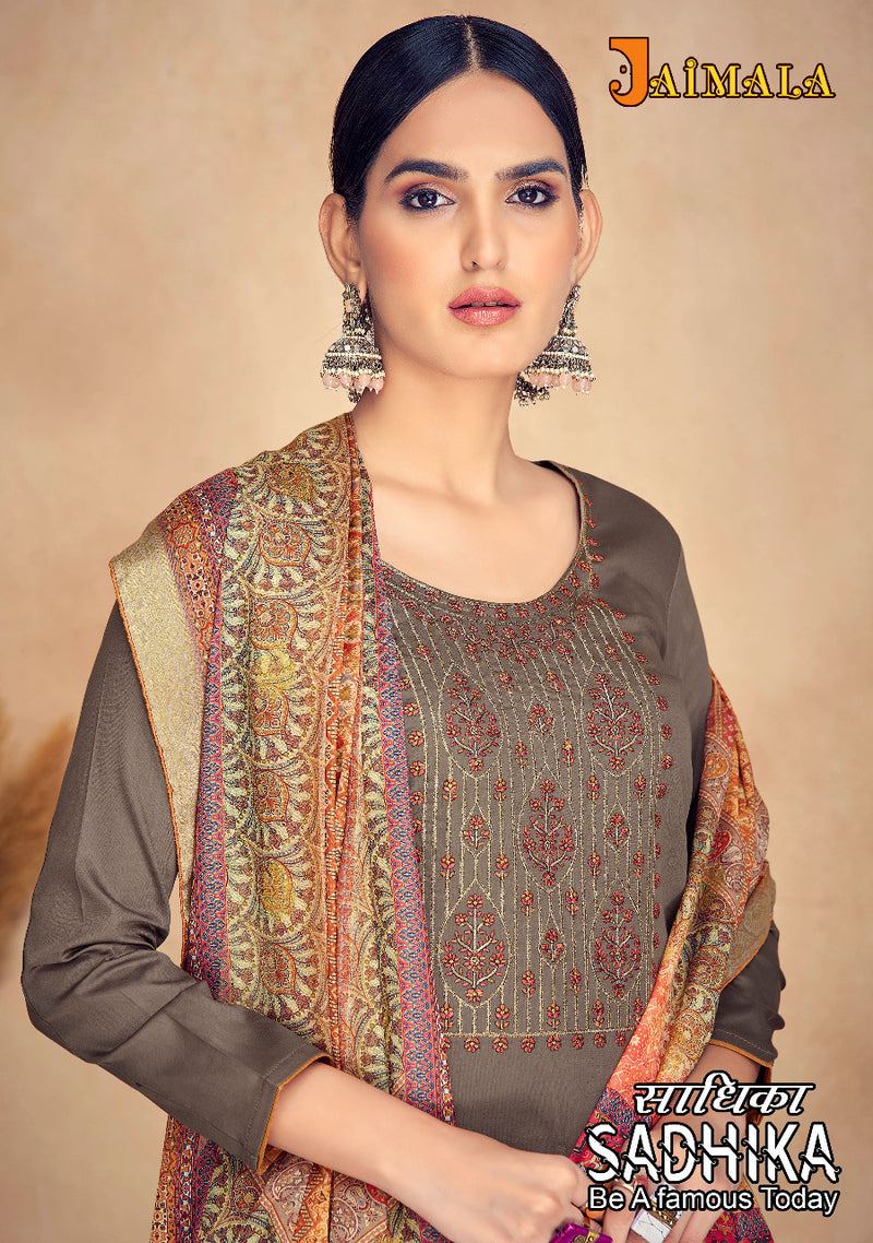 Alok Suit Sadhika Jam Cotton Dyed With Fancy Embroidery And Swarovski Diamond Work Stylish Salwar Kameez