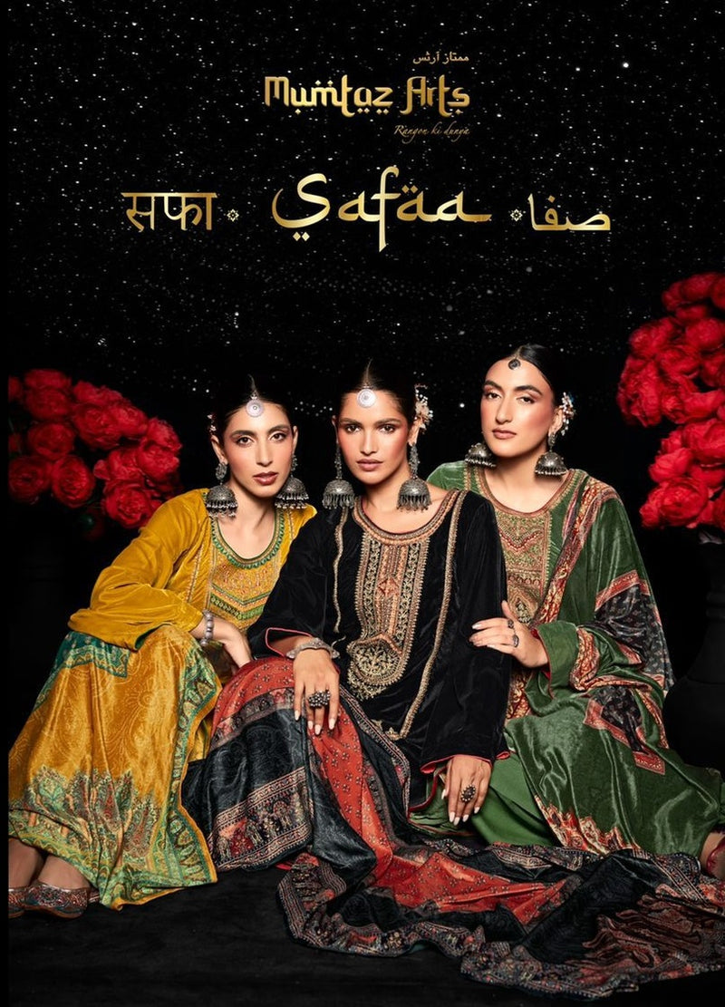 Mumtaz Safaa Vol 1 Velvet With Coding Embroidery Work Stylish Designer Salwar Kameez
