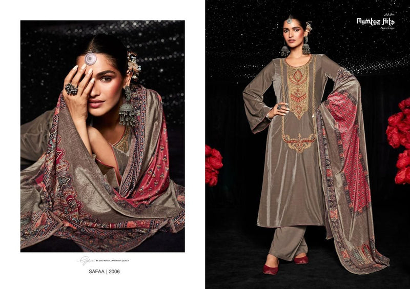 Mumtaz Safaa Vol 1 Velvet With Coding Embroidery Work Stylish Designer Salwar Kameez