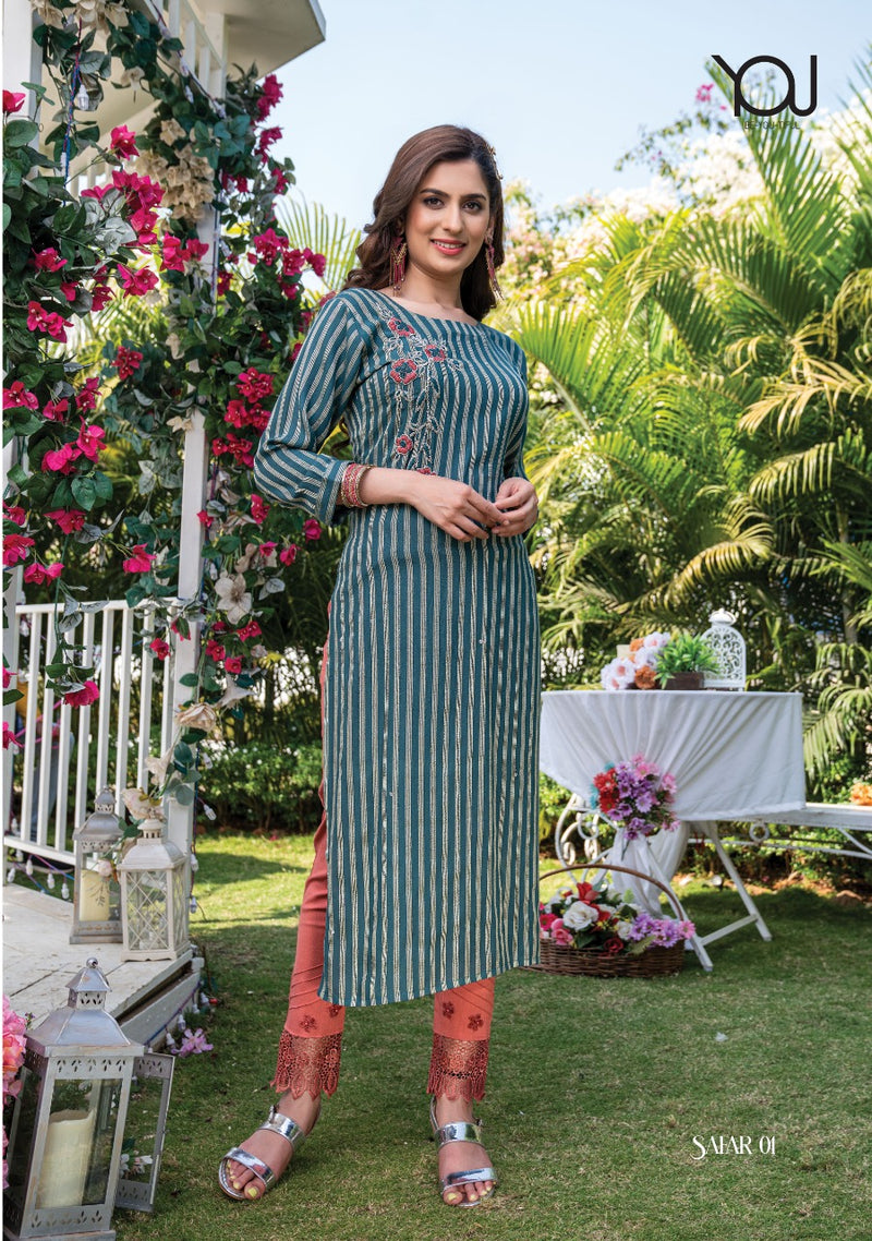 Wanna Safar Super Fancy Party Wear Handwork Kurtis With Pants