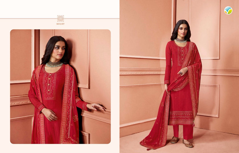 Vinay Fashion Kaseesh Safeena Dola Jacquard Embroidered Party Wear Salwar Suits