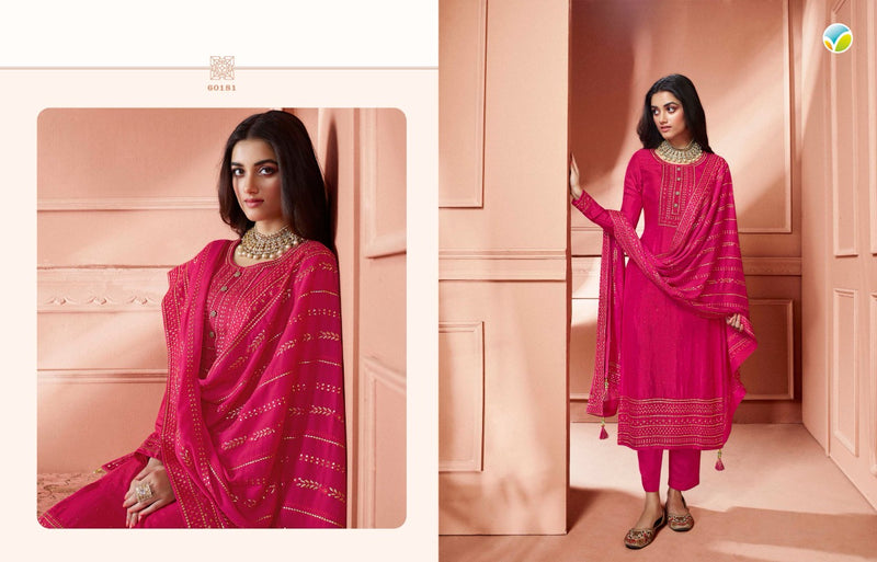 Vinay Fashion Kaseesh Safeena Dola Jacquard Embroidered Party Wear Salwar Suits