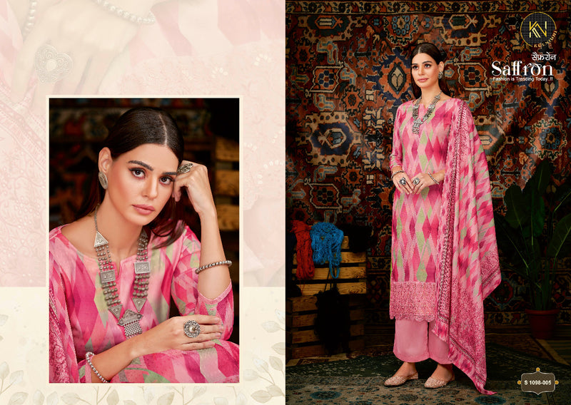 Alok Suit Saffron Pashmina Printed With Heavy Embroidery Work Stylish Designer Casual Salwar Suit