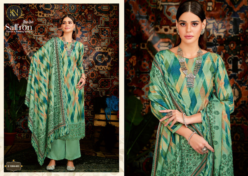 Alok Suit Saffron Pashmina Printed With Heavy Embroidery Work Stylish Designer Casual Salwar Suit