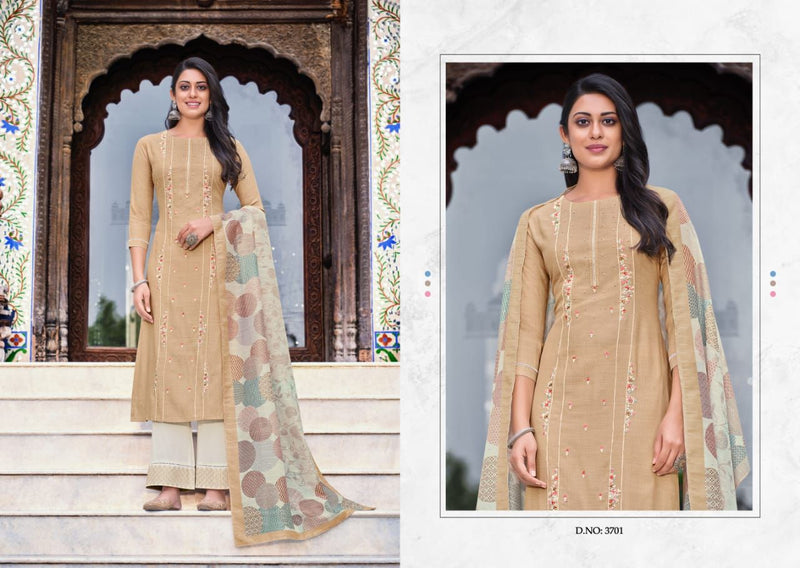 Rangoon Saheli Nylon Viscose Embroidered Designer Party Wear Kurtis With Bottom & Dupatta