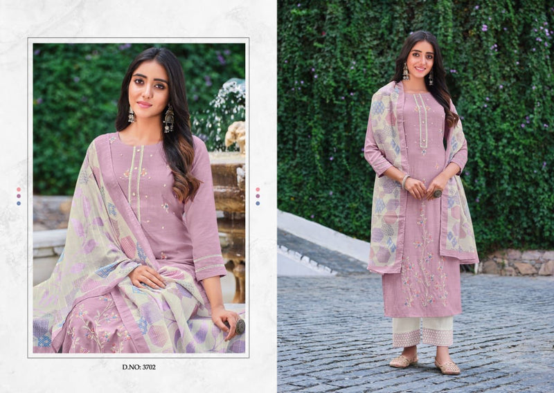 Rangoon Saheli Nylon Viscose Embroidered Designer Party Wear Kurtis With Bottom & Dupatta