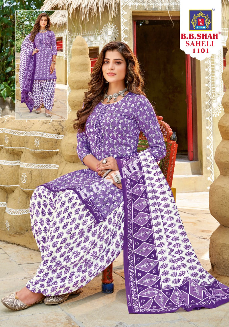 BB Shah Saheli Vol 1 Pure Cotton With Heavy Printed Work Stylish Designer Salwar Suit