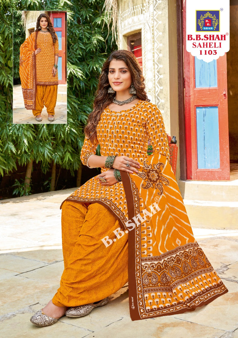 BB Shah Saheli Vol 1 Pure Cotton With Heavy Printed Work Stylish Designer Salwar Suit