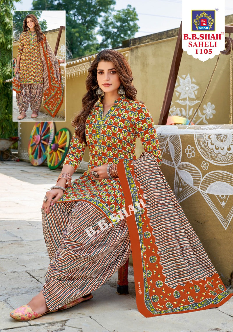 BB Shah Saheli Vol 1 Pure Cotton With Heavy Printed Work Stylish Designer Salwar Suit