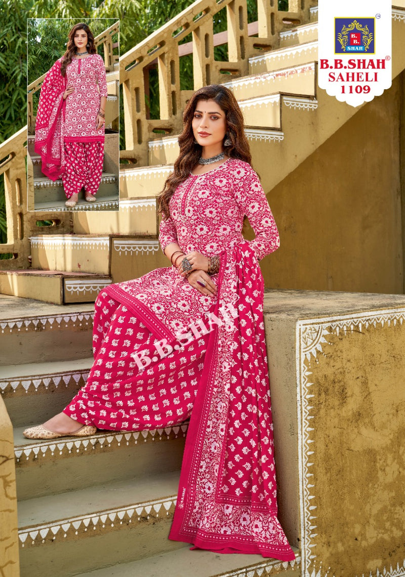 BB Shah Saheli Vol 1 Pure Cotton With Heavy Printed Work Stylish Designer Salwar Suit