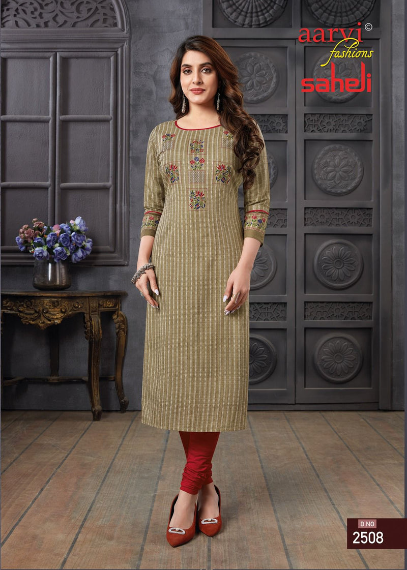 Aarvi Fashion Saheli Vol 15 Cotton Casual Wear Kurti